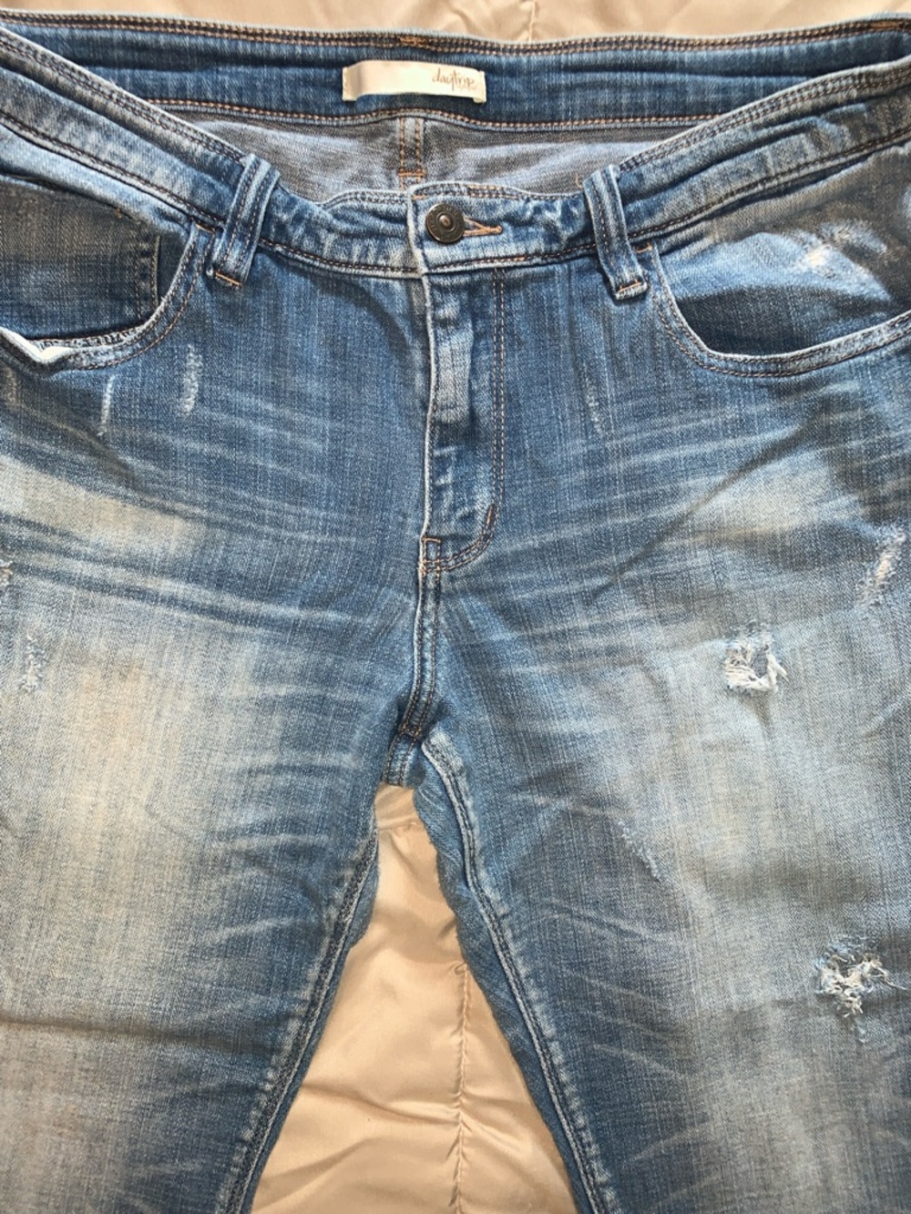 Daytrip Light Blue Distressed Boot Cut Jeans